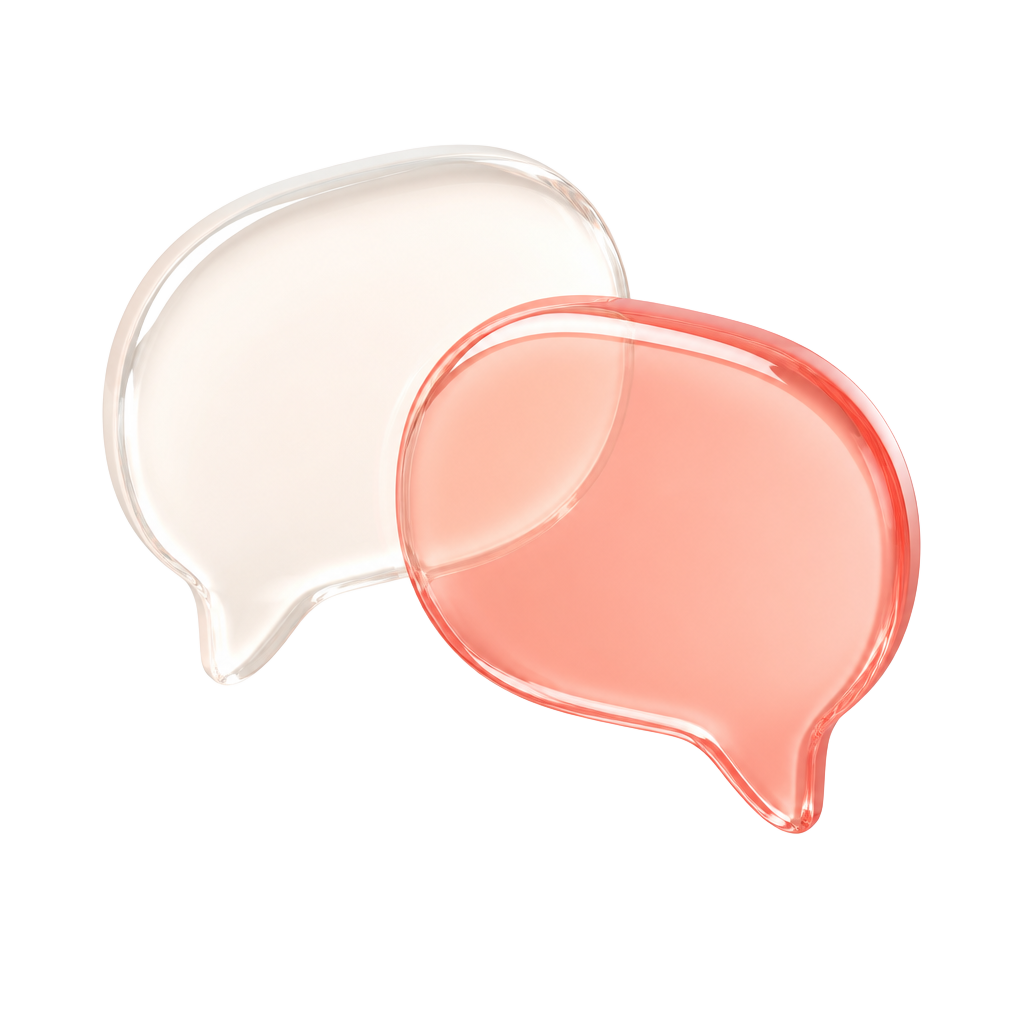 Balões de conversa 3D representando comentários positivos
